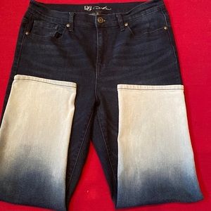 DG2 by Diane Gilman blue ombré ankle jeans.